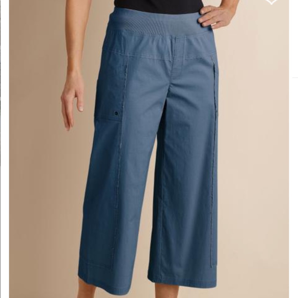Soft Surroundings Seams Easy Crop Wide Leg Pants NWT Size L